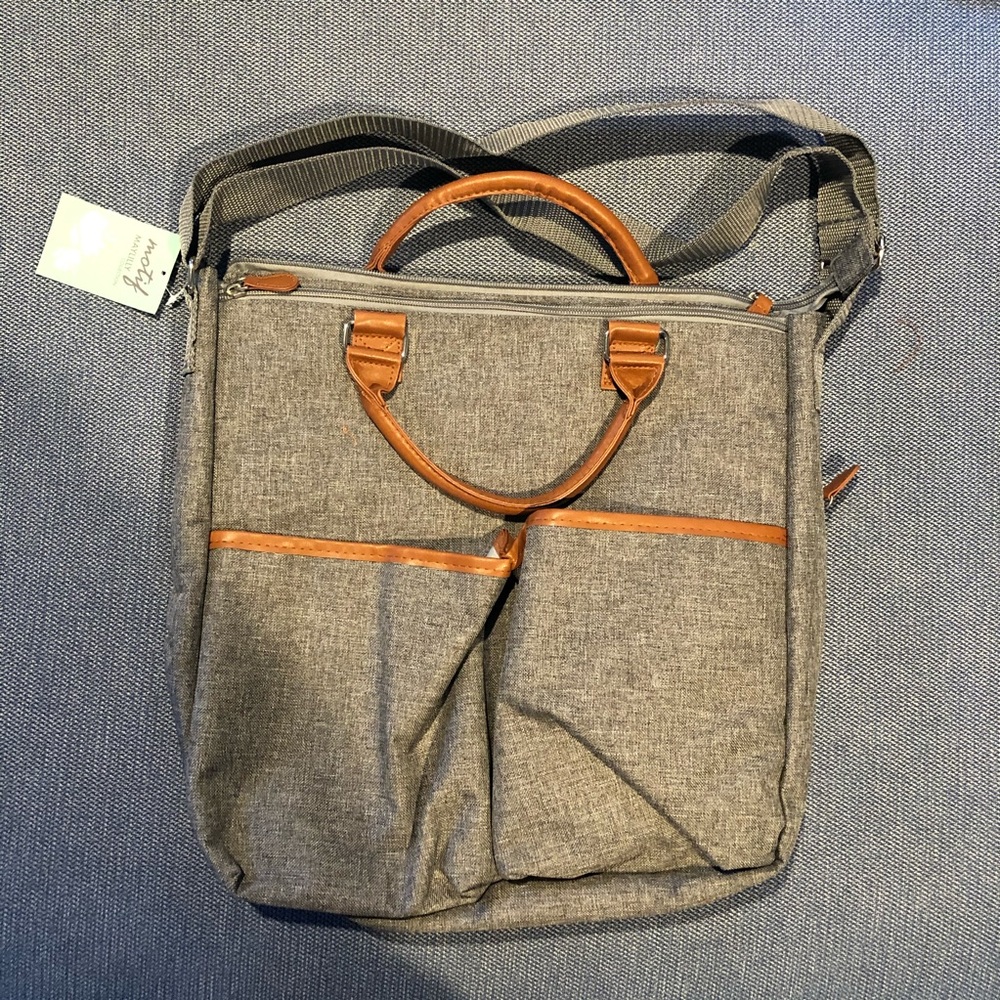 NEW Grey Crossbody Diaper Bag Motif